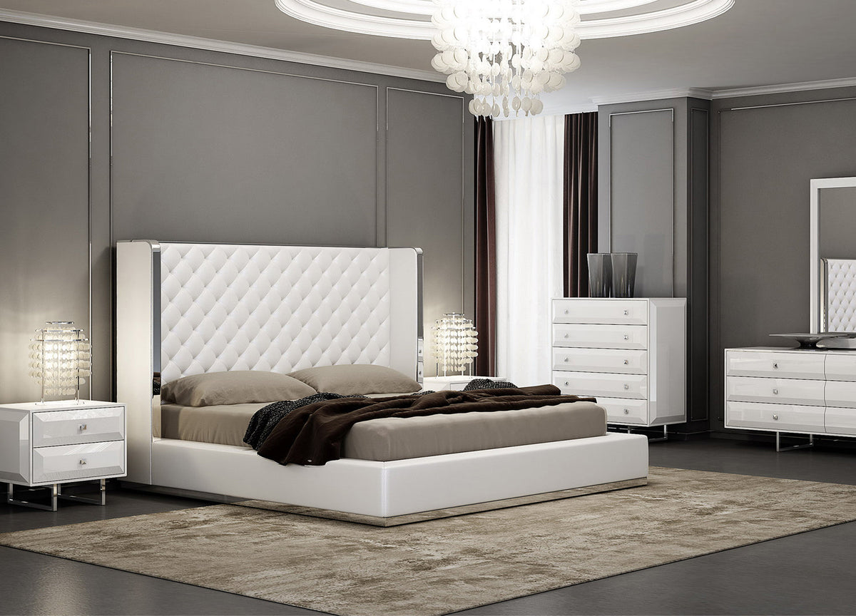 Abbraccio Black or White Contemporary Bed