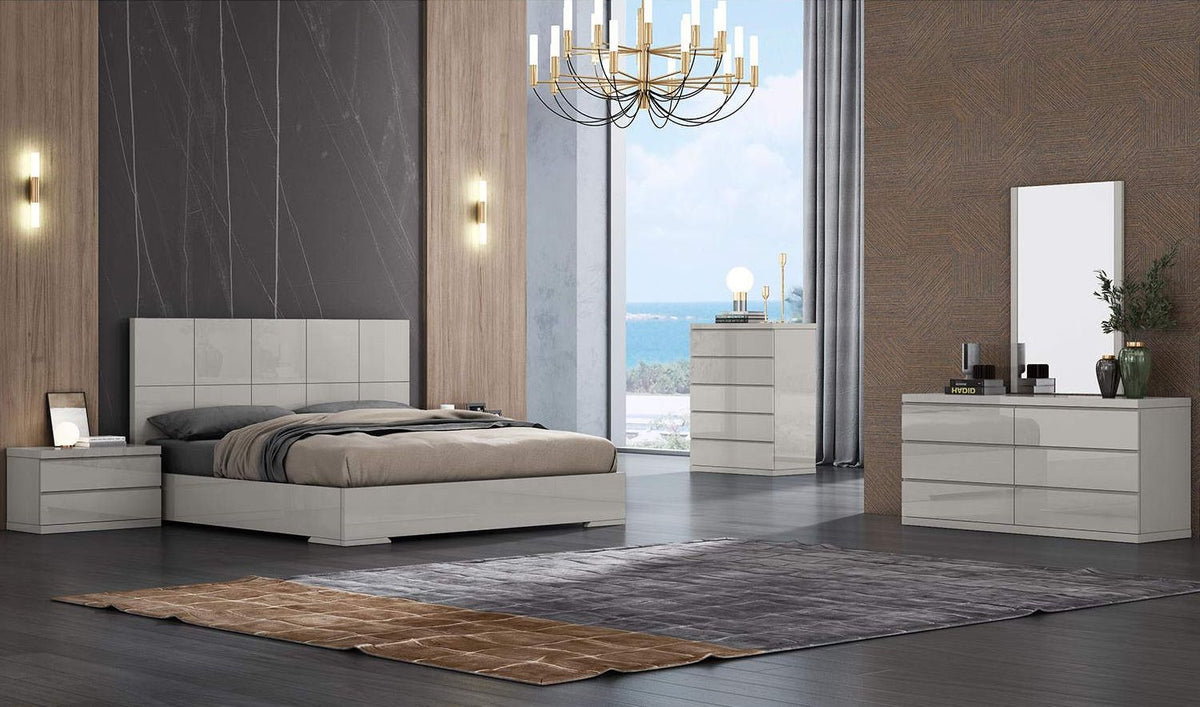 Ambrossi Light Gray Contemporary Beds