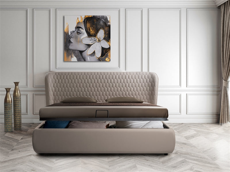 Agora Taupe Storage Contemporary Bed