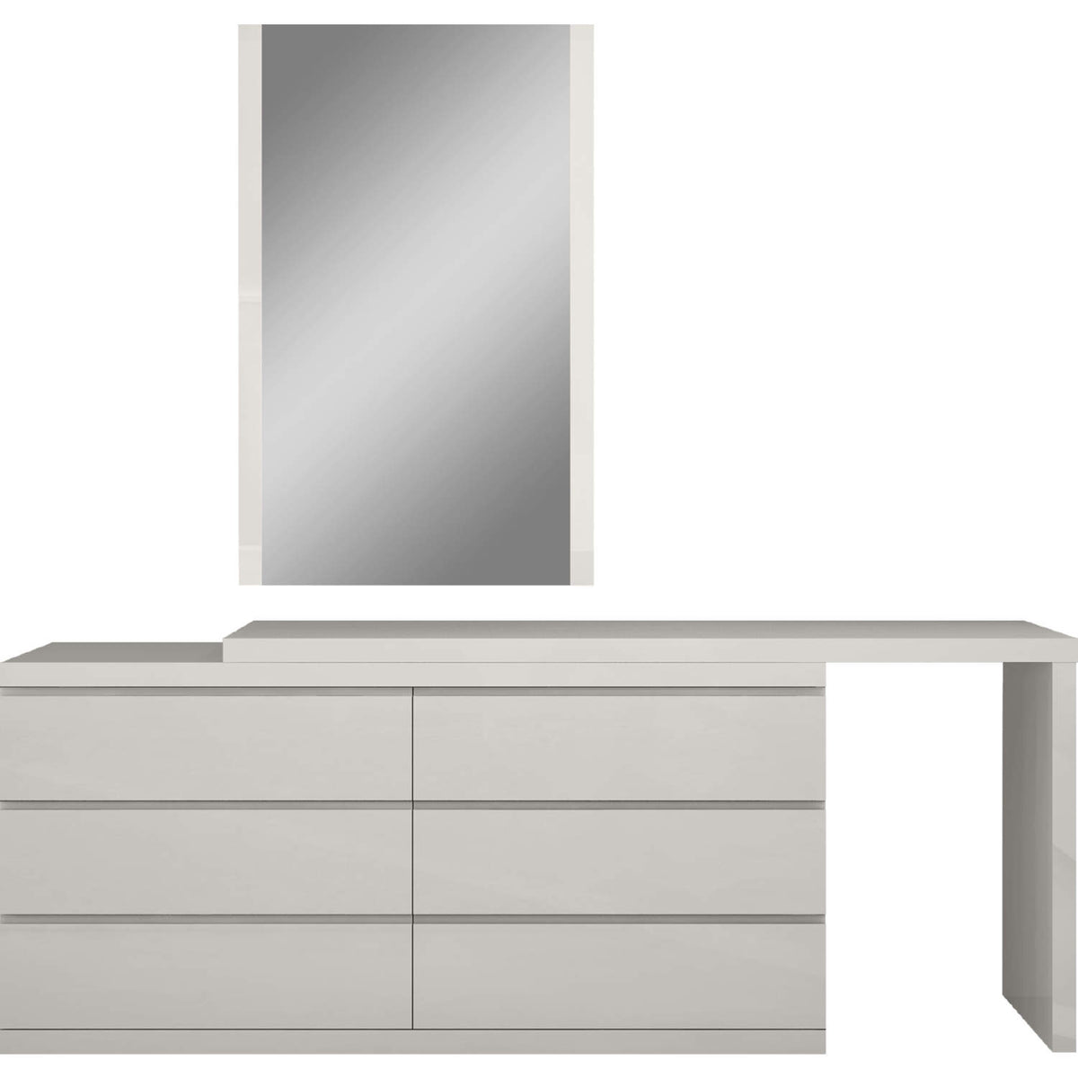 Ambrossi Light Gray Double Contemporary Dressers with Extension