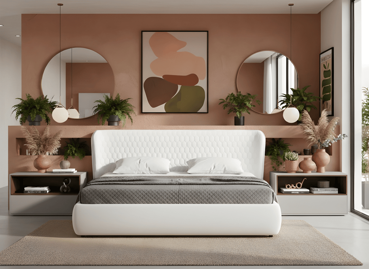 Agora White Storage Contemporary Bed