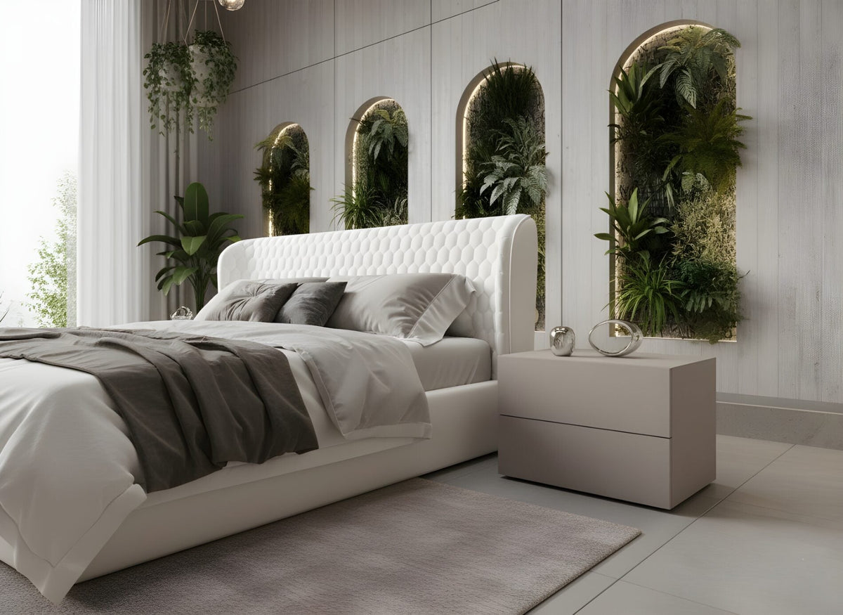 Agora White Storage Contemporary Bed