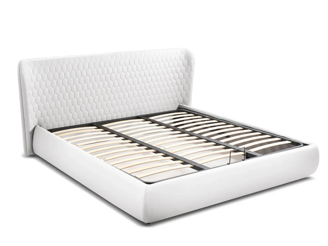 Agora White Storage Contemporary Bed