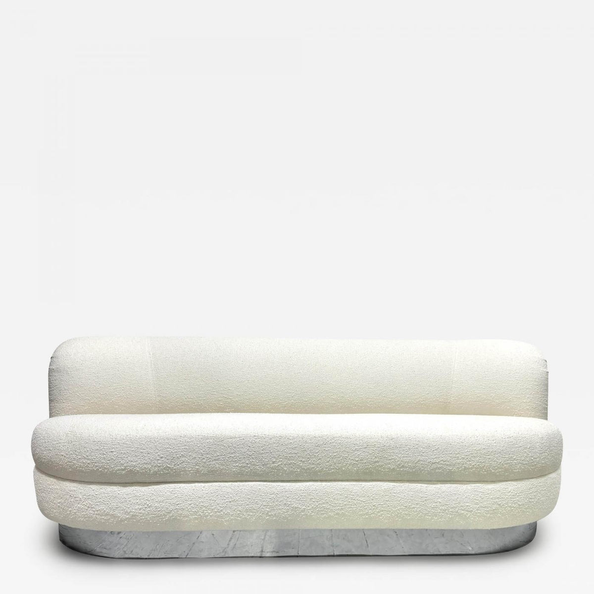 1970s Curved Sofa in Bouclé