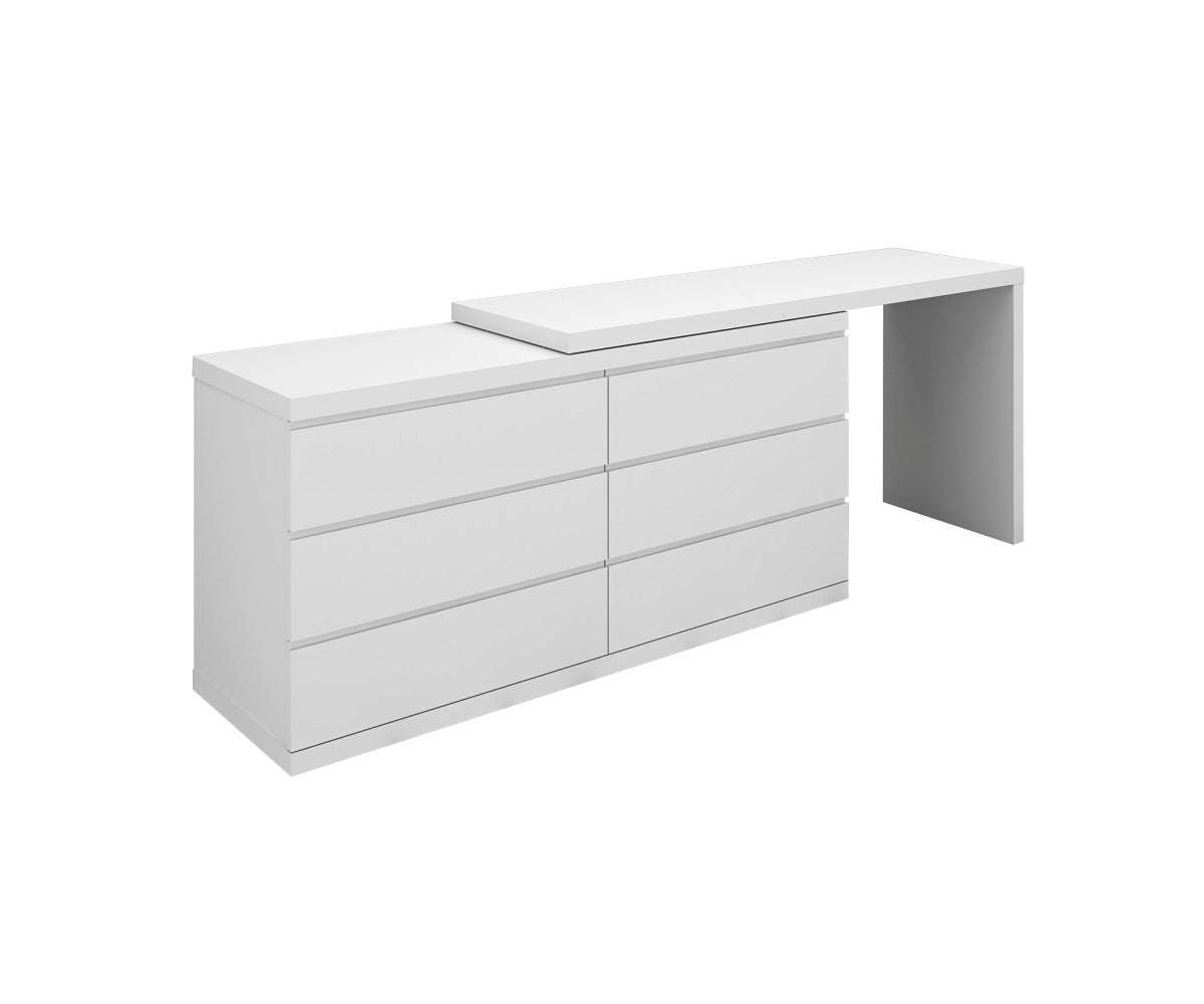 Ambrossi White Double Contemporary Dressers with Extension