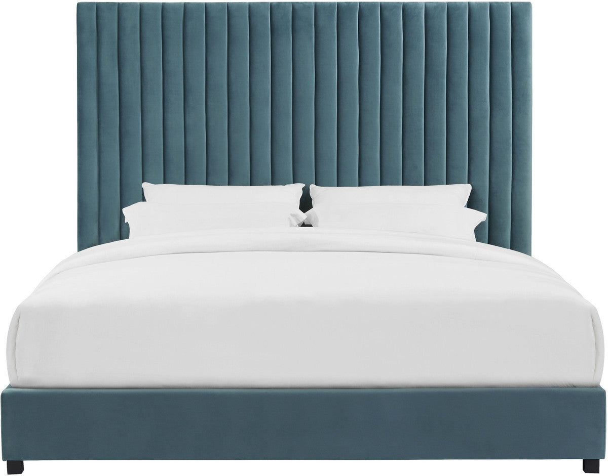 Alessandra Sea Blue Velvet Contemporary Beds