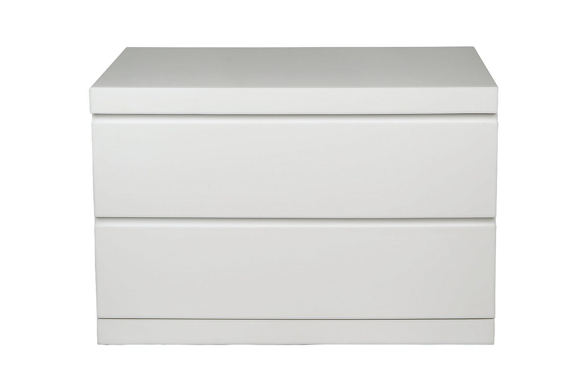 Ambrossi White Large Modern Nightstands