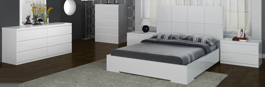 Ambrossi White Contemporary Beds