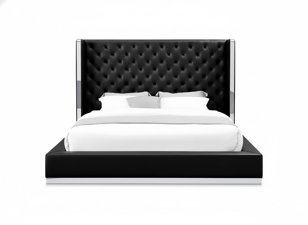 Abbraccio Black or White Contemporary Bed